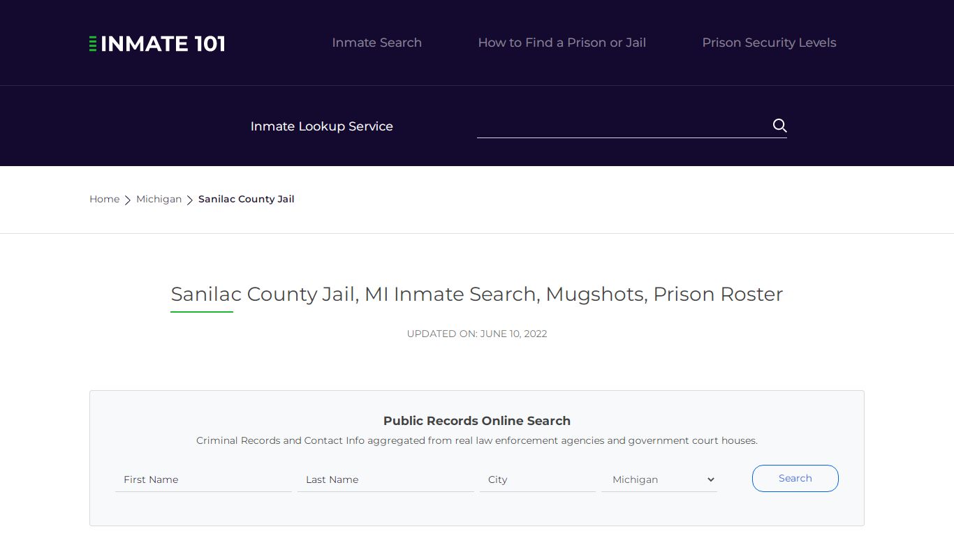 Sanilac County Jail, MI Inmate Search, Mugshots, Prison ...